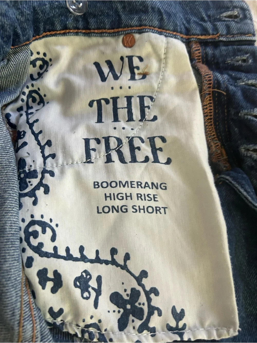 Free People We The Free Boomerang High Rise Long Shorts Sz 25